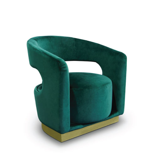 Fauteuil moderne - ELLEN - Essential Home - en velours / en métal / tapissé