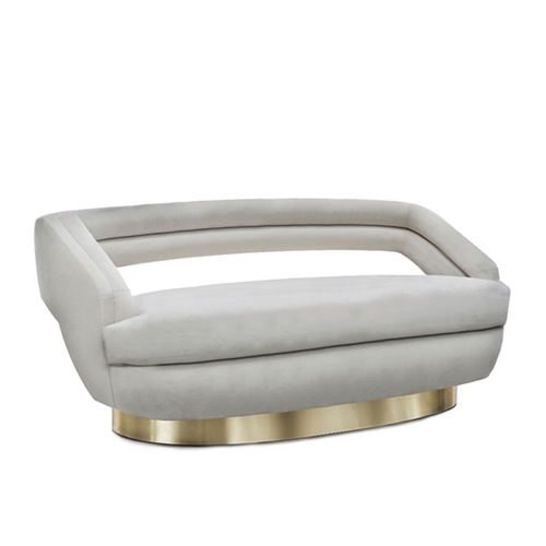 Canapé moderne - RUSSEL - Essential Home - en velours / avec accoudoirs / gris