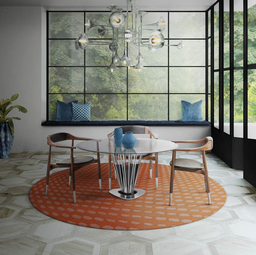 Tapis contemporain - COPPOLA - Essential Home - à motif / en tencel® / rond