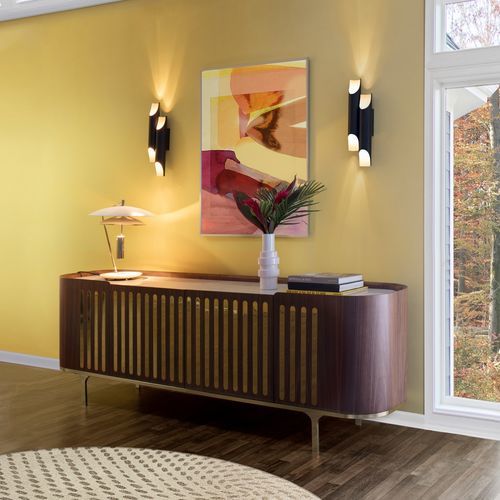 Buffet moderne - ANTHONY - Essential Home - en laiton poli / en noyer / en chêne