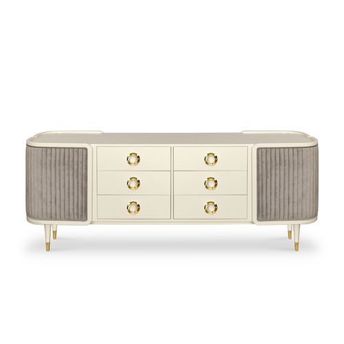 Buffet design - DAVIS - Essential Home - en bois laqué / en noyer / en laiton poli