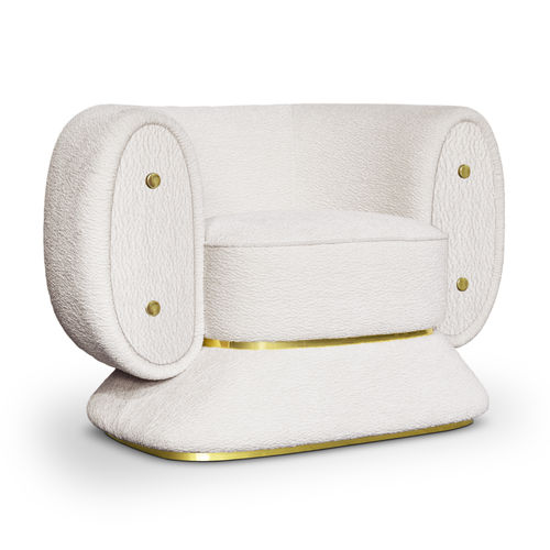 Fauteuil vintage - PIERRE - Essential Home - en tissu / en métal / en bois massif