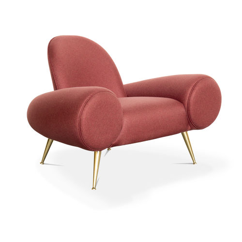 Fauteuil vintage - APOLLO - Essential Home - en tissu / en laiton poli / personnalisable