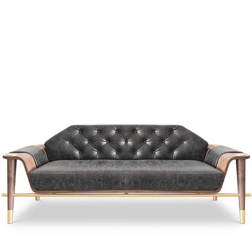 Canapé moderne - CURTIS - Essential Home - en tissu / en bois / en cuir
