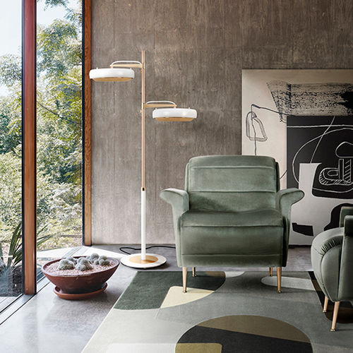 Fauteuil contemporain - BARDOT - Essential Home - en velours / en métal / tapissé