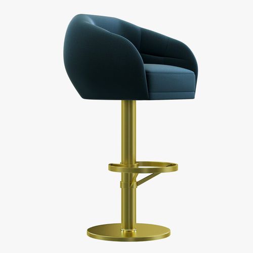 Chaise de bar design - MANSFIELD - Essential Home - d'intérieur / en velours / avec piètement en laiton poli