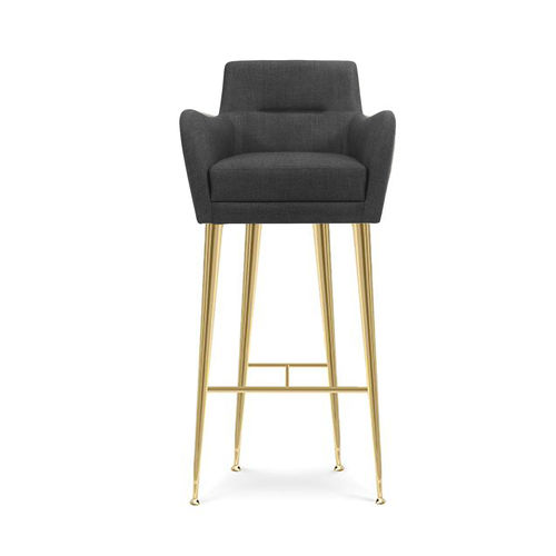 Chaise de bar moderne - DANDRIDGE - Essential Home - d'intérieur / en tissu / en laiton poli
