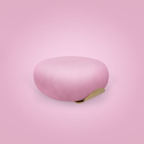 Pouf contemporain - KARLOTTA  - Essential Home - en velours / en métal / carré