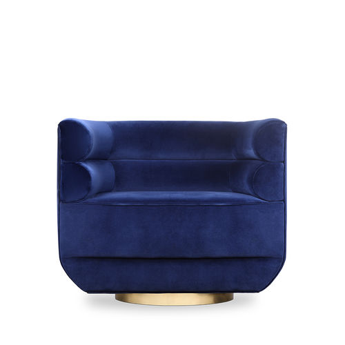 Fauteuil contemporain - LOREN  - Essential Home - en cuir / en tissu / en métal