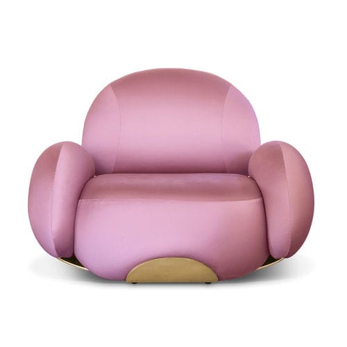 Fauteuil moderne - KARLOTTA  - Essential Home - en velours / en métal / couleur personnalisable