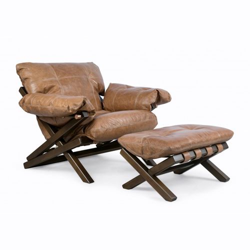 Fauteuil contemporain - MOLIÇOSA - Moora - en cuir / en tissu / en bois