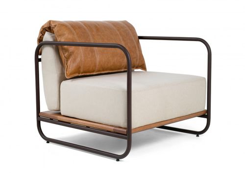 Fauteuil contemporain - BRERA - Moora - en cuir / en tissu / marron