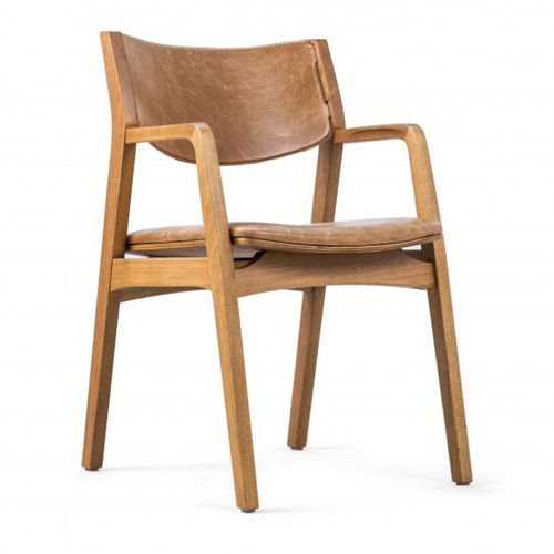 Chaise contemporaine - SULY - Moora - d'intérieur / en cuir / avec piètement en bois