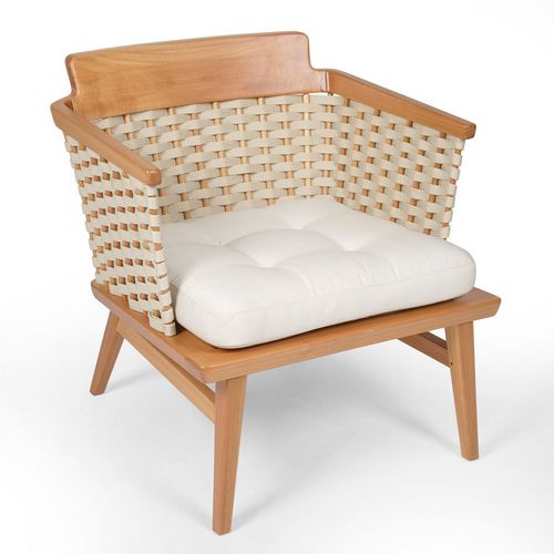 Fauteuil contemporain - LÓTUS - Butzke - en tissu / en bois / avec coussin amovible