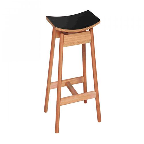 Tabouret de bar contemporain - TAK - Butzke - avec piètement en bois / d'extérieur