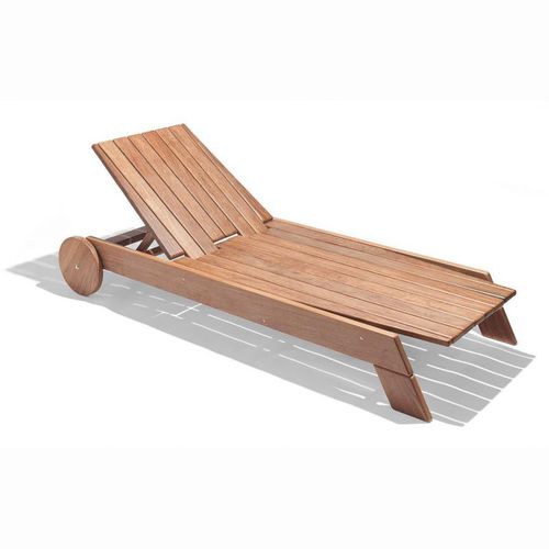 Bain de soleil contemporain - MUCURI - Butzke - en bois / dossier ajustable / à roulettes