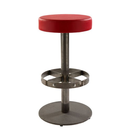 Tabouret de bar contemporain - SGAB-BORG - Vela Arredamenti - en cuir / avec piètement en fer / pivotant