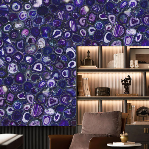 Plaque de pierre naturelle en pierre semi-précieuse - Agate Purple 1 - Efesus Stone - pour agencement intérieur / pour mur / pour salle de bain