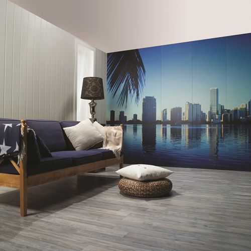Panneau décoratif de construction - MIAMI SKYLINE - Huntonit - mural / à grande résistance / en fibre de bois