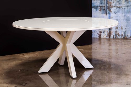 Table à manger contemporaine - CESANNE - Estudiobola - en MDF laqué / ronde / résidentielle