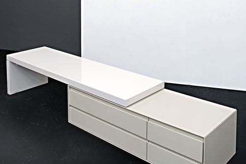 Commode contemporaine - PORTICO  - Estudiobola - en MDF laqué / non spécifié / blanche