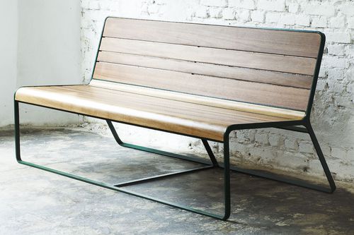 Banc de jardin contemporain - HANA LOVE - Estudiobola - en bois / en aluminium / avec dossier
