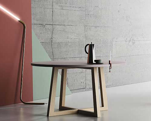 Table contemporaine - FENG SHUI - imperial-line - en chêne / en noyer / avec piètement en noyer