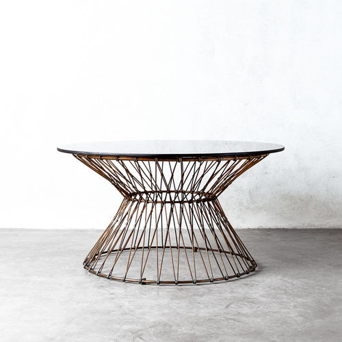 Table basse contemporaine - CICLO - industriaedition - en verre / en acier / ronde
