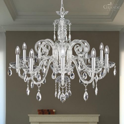 Lustre classique - IOKASTI - grandoluce - en cristal / en cristal Swarovski® / en chrome