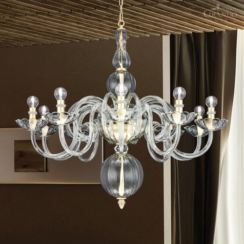Lustre contemporain - AMANDA - grandoluce - en cristal Swarovski® / en chrome / professionnel