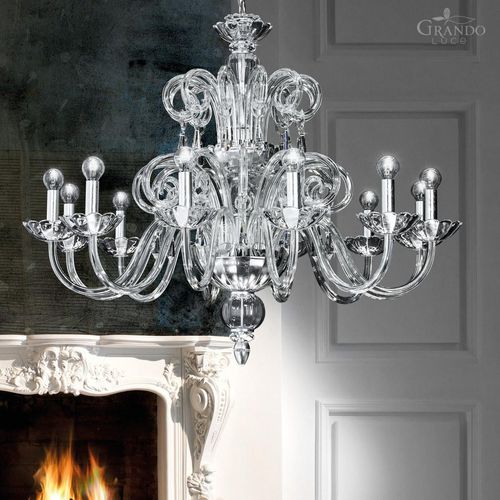 Lustre classique - VENERE - grandoluce - en cristal Swarovski® / en chrome / professionnel