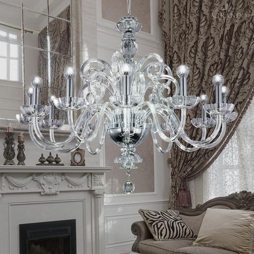 Lustre classique - ELIZABETH - grandoluce - en cristal Swarovski® / en chrome / professionnel