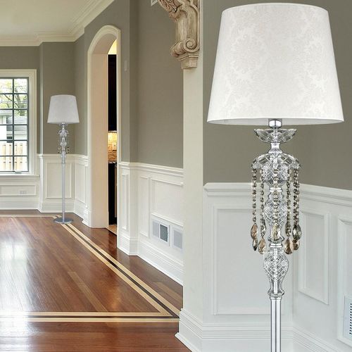 Lampe sur pied - OLYMPIA - grandoluce - en métal chromé / en cristal Swarovski® / contemporaine