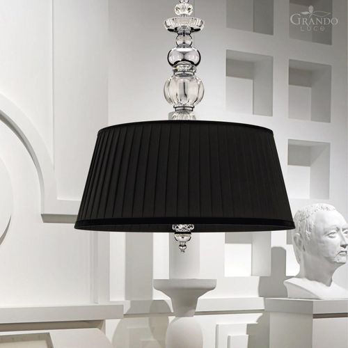 Suspension - JULIANA - grandoluce - en chrome / en cristal Swarovski® / en tissu