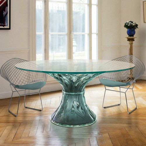 Table contemporaine - Vegetal - Daum - en verre trempé / avec piètement en acier inoxydable / avec piètement en verre trempé