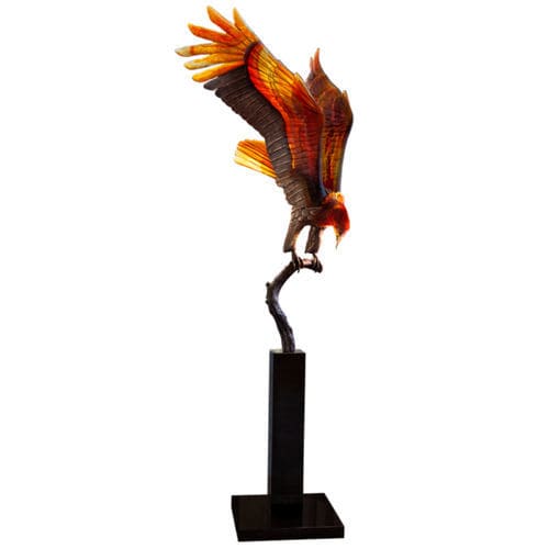 Sculpture en cristal - Aigle Prestige - Daum - marron / animal / contemporaine