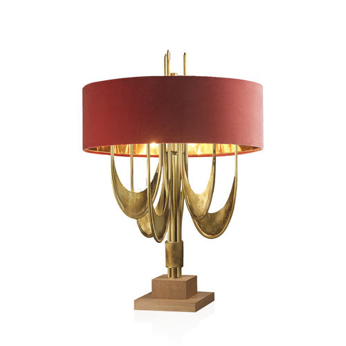 Lampe de table - CL2082 - Sigma L2 - en bronze / en velours / en chêne naturel