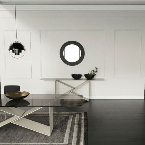 Console contemporaine - QUARTZ - Barel Srl - en chêne / en noyer / en cristal