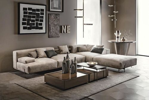 Canapé modulable - SOHO - Shake Design - contemporain / en cuir / avec rangement