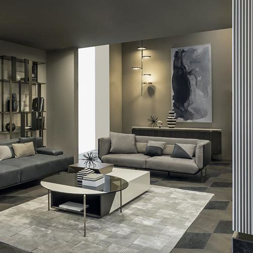 Canapé contemporain - PRISM - Shake Design - en cuir / gris / 2,5 places