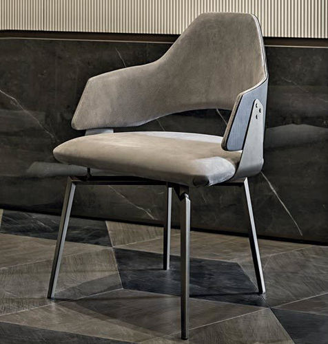 Chaise contemporaine - CHLOE - Shake Design - d'intérieur / en cuir / avec piètement en métal