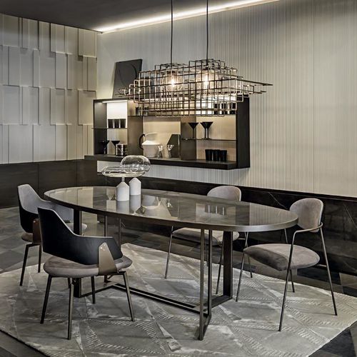 Chaise de salle à manger contemporaine - EDEN - Shake Design - d'intérieur / en cuir / avec piètement en métal