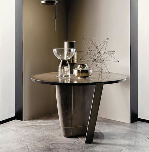Table contemporaine - WOOP - Shake Design - en métal / avec piètement en métal / ronde