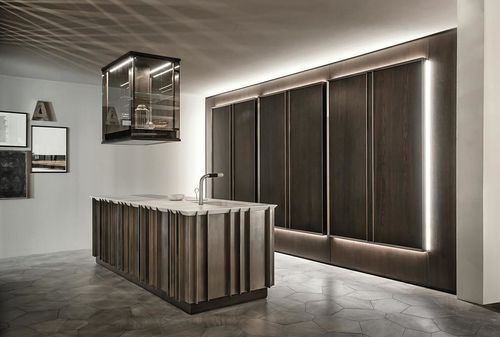 Cuisine contemporaine - FEEL - Shake Design - en frêne / en verre / en métal
