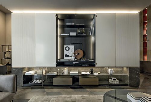 Ensemble mural de salon contemporain - HEGE - Shake Design - en verre