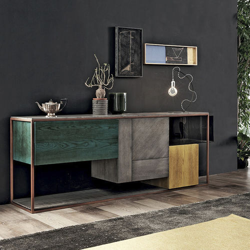 Buffet contemporain - CUBIC - Shake Design - en bois / en métal