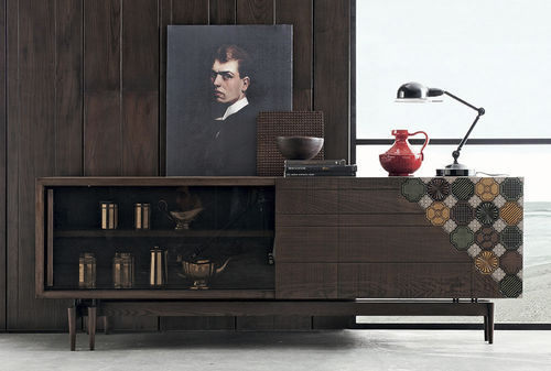 Buffet contemporain - MAYO - Shake Design - en bois / en verre