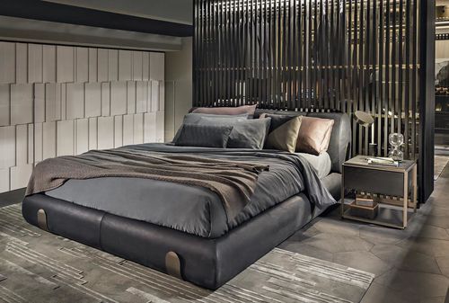 Lit double - DUNE - Shake Design - contemporain / tapissé / en cuir