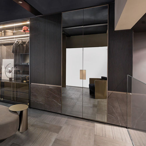 Armoire contemporaine - HEGE - Shake Design - en bois / en bronze / à portes battantes