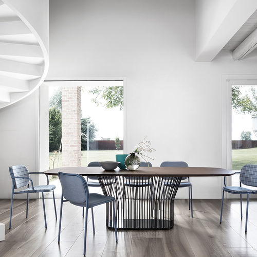 Table à manger d'extérieur - RAY - Traba' - contemporaine / en chêne / en frêne